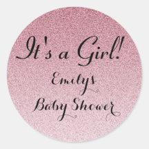 Pink Glitzer Die Girl-Baby-Dusche Sticker