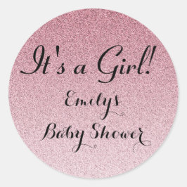 Pink Glitzer Die Girl-Baby-Dusche Sticker