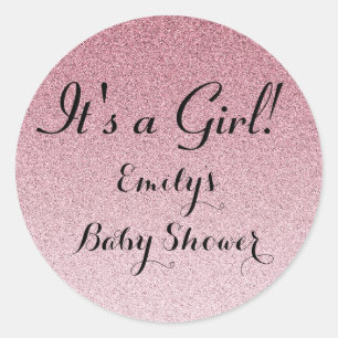 Pink Glitzer Die Girl-Baby-Dusche Sticker