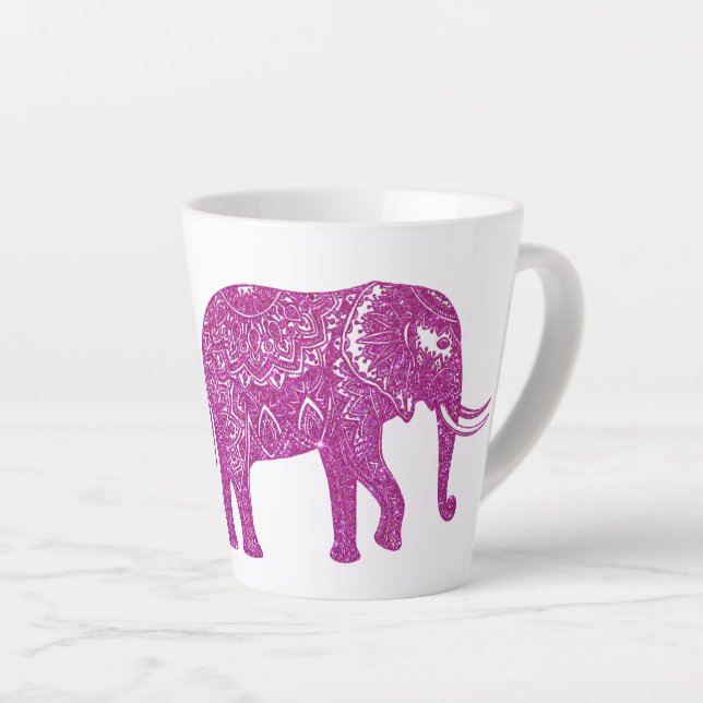Pink-Glitzer-Elefant Milchtasse (Rechte Ecke)