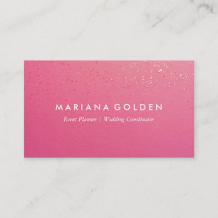 Pink Glitzer Event Plane Business Card Visitenkarte