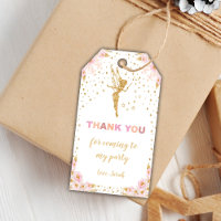 Pink Glitzer Fairy Birthday Geschenketiketten