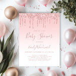 Pink Glitzer Girl Baby Dusche Einladung Postkarte<br><div class="desc">Diese trendige Babydusche lädt mit einem funkelnd tropfenden,  rosa Imitat Glitzer auf einem farbenfrohen rosa Hintergrund zum Verweilen ein. Die Wörter "Baby Shower" und der Name der Mutter-zu-be erscheinen in Rose rosa Handschrift,  der Rest in Sans Serif Schriftart.</div>