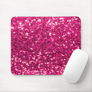 Pink Glitzer Girly Modern Sparkle Bling Office Mousepad