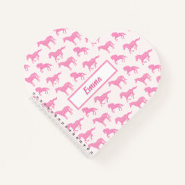 Pink Glitzer Horse Pattern Little Girl Vorname Notizbuch