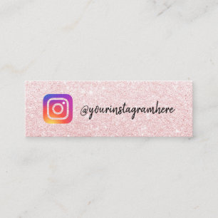 Pink Glitzer Instagram Logo Social Media-Skript Telefonnummerkarte