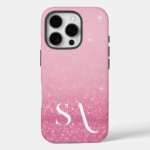 Pink Glitzer iPhone Case mit Initialen & Name