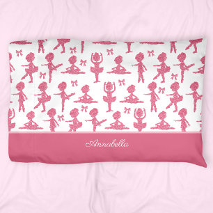 Pink Glitzer Kleine Girl Ballerina Balletter Muste Kissenbezug