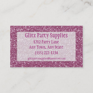 Pink Glitzer Look Business Card individuell anpass Visitenkarte