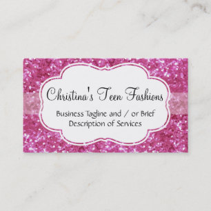 Pink Glitzer Look Fashion Business Card Visitenkarte