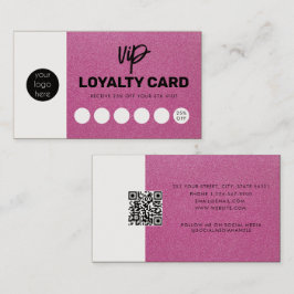 Pink Glitzer Loyalty Card Kundenkarte Visitenkarte