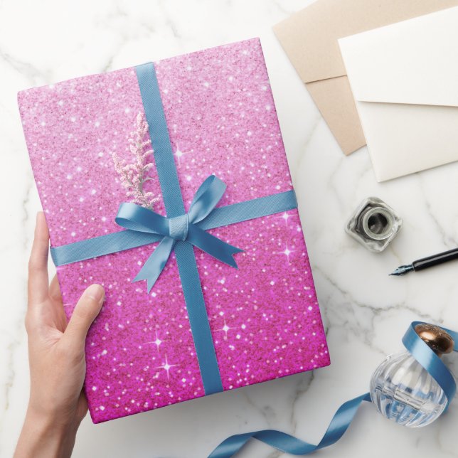 Pink-Glitzer-Muster Geschenkpapier (Schenken)