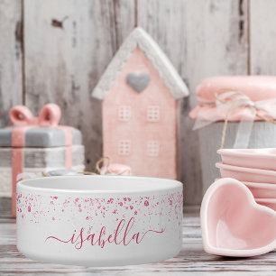 Pink-Glitzer-Namensschild Napf