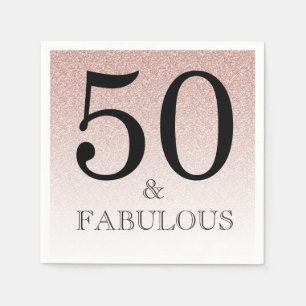 Pink Glitzer Ombre 50 und fabulous 50. Geburtstag Serviette