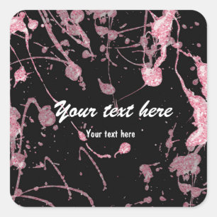 Pink Glitzer Paint Spritzer Party Aufkleber