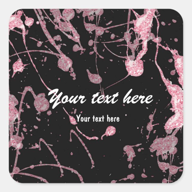 Pink Glitzer Paint Spritzer Party Aufkleber (Vorderseite)