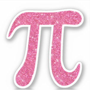 Pink-Glitzer-Pi-Symbol-Aufkleber Aufkleber