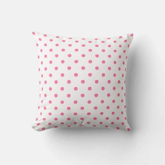 Pink-Glitzer-Polka-Dots-Muster Kissen (Vorderseite)