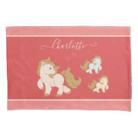 Pink Glitzer Ponys mit Vorname Little Girl