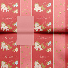 Pink Glitzer Ponys mit Vorname Little Girl Seidenpapier