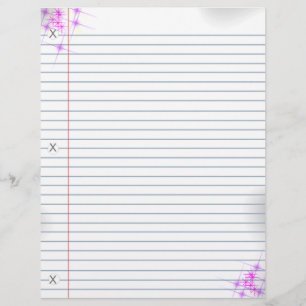 Pink Glitzer Punk Notebook Paper