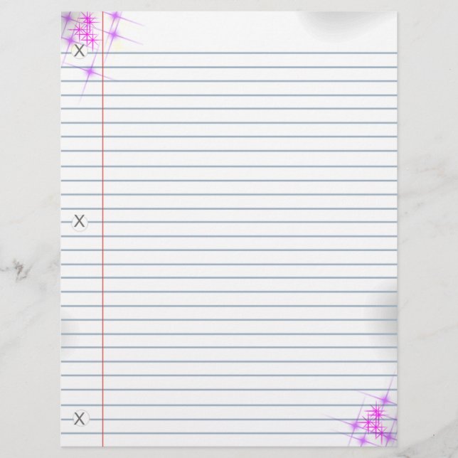 Pink Glitzer Punk Notebook Paper (Vorderseite)