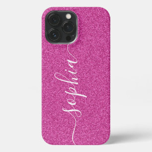 Pink Glitzer Script Modernes iPhone Case iPhone 13 Pro Max Hülle