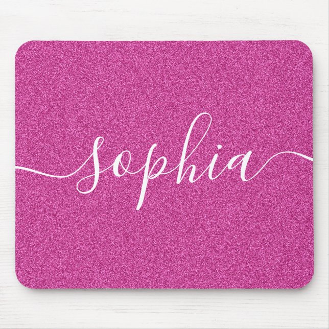 Pink-Glitzer-Skriptmouse-Pad Mousepad (Vorne)