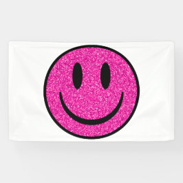 Pink Glitzer Smile Face Banner