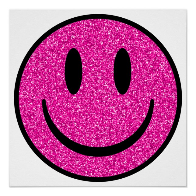 Pink Glitzer Smile Face Poster (Vorderseite)