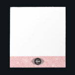 Pink-Glitzer-Sparkon-Monogramm Notizblock<br><div class="desc">Dieses niedliche Monogramm-Notizblock hat ein Schwarzweißmonogramm auf einem schönen rosa Glitzer Hintergrund. Paddeln Sie mit dem Namen Ihrer Wahl. So viel Spaß für Mädchen,  wieder zu Schulmaterial. Entworfen für Sie von BlackBerry Boulevard.</div>