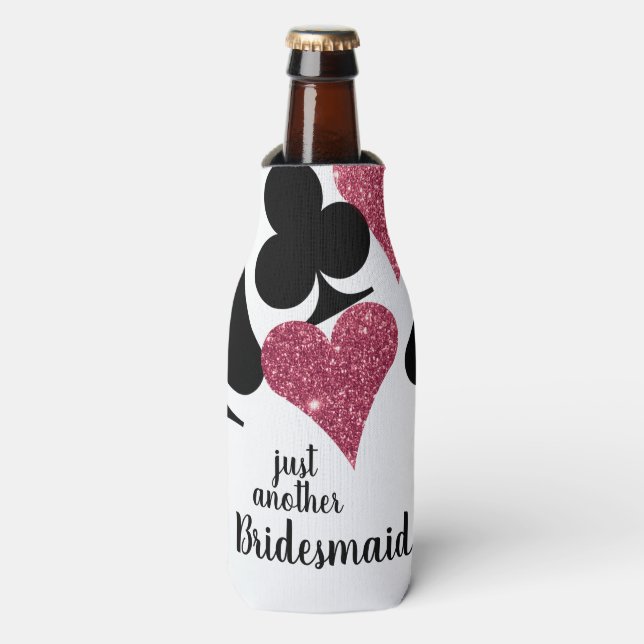 Pink Glitzer Vegas Bridesmaid Custom Flasche Coole Flaschenkühler (Flaschenvorderseite)