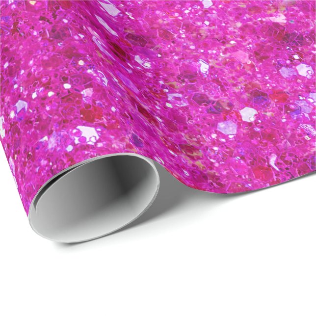 Pink-Glitzer-Wrapper Geschenkpapier (Rolleneckpunkt)