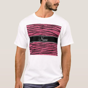 Pink Glitzer zebra streifen T-Shirt
