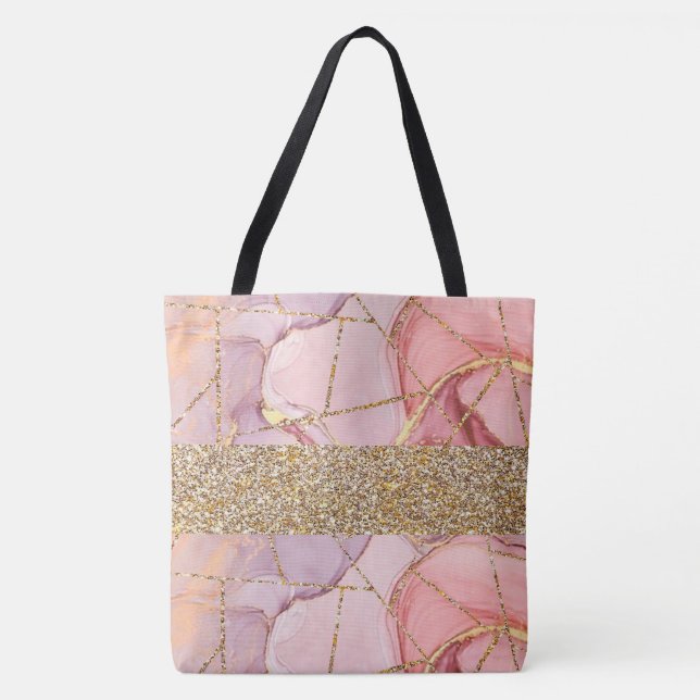 Pink Glitzer Zubehör Einkaufstasche (Vorderseite)