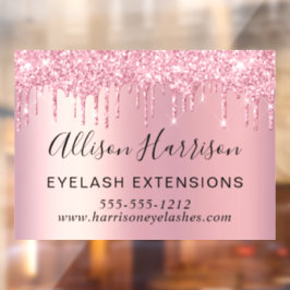Pink Glitzern Beauty Business Fensteraufkleber
