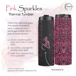 Pink Glitzern Thermal Tumbler Thermosbecher