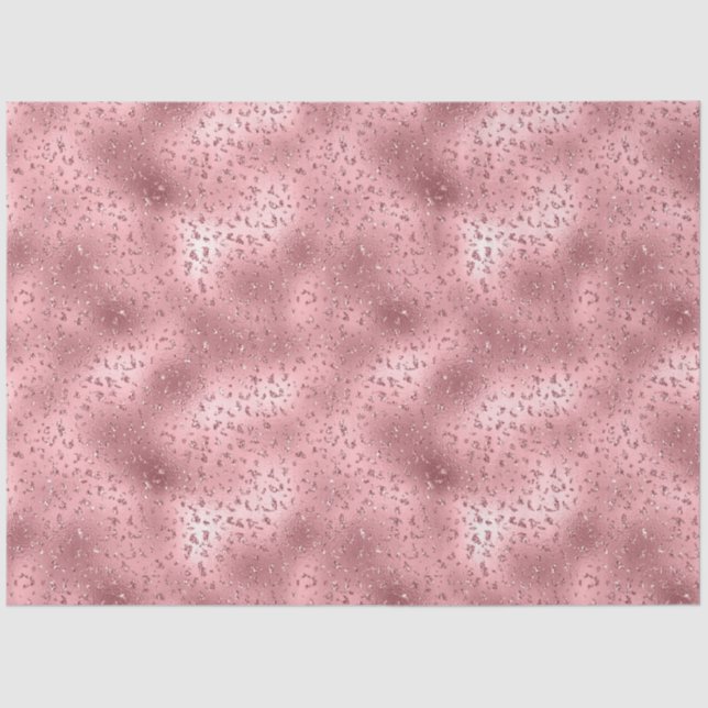 Pink Glitzy Cheetah Print Seidenpapier (Vorderseite)