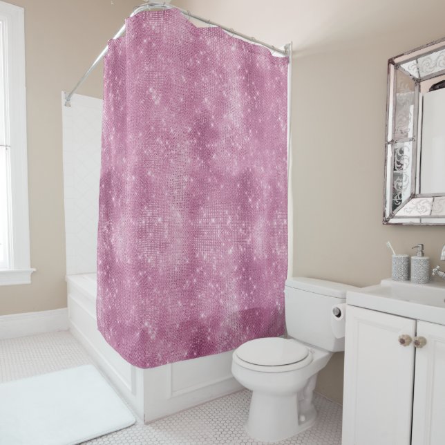 Pink Glitzy Chic Glam Sparkle Duschvorhang (Beispiel)