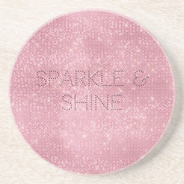 Pink Glitzy Chic Glam Sparkle Getränkeuntersetzer (Vorne)