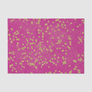 Pink Glitzy Gold Sparkle Confetti Dots Seidenpapier