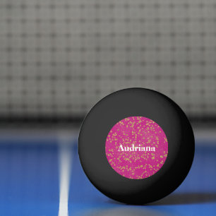 Pink Glitzy Gold Sparkle Confetti Dots Tischtennisball