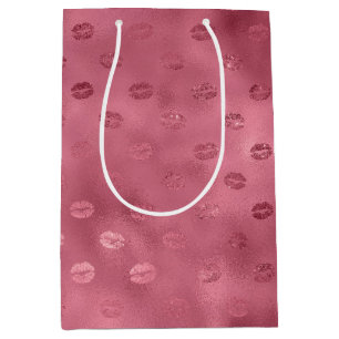 Pink Glitzy Lips Mittlere Geschenktüte
