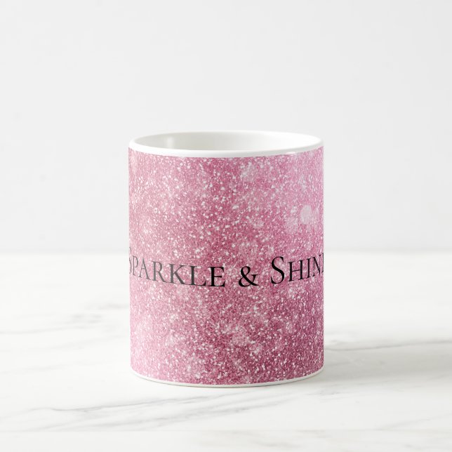 Pink Glitzy Sparkle Personalisiert Kaffeetasse (Mittel)