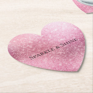 Pink Glitzy Sparkle Personalisiert Untersetzer