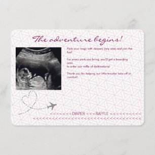 Pink Globe Passport Reise-Windel-Raffle Begleitkarte