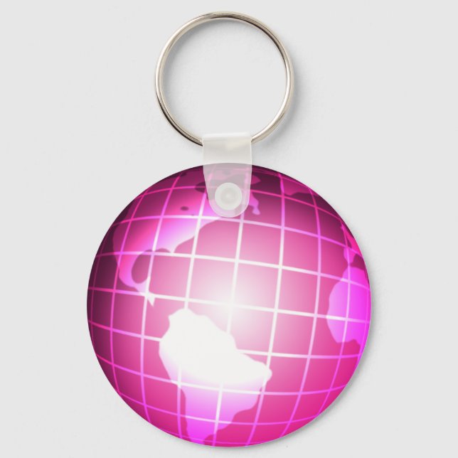 Pink Globe Schlüsselanhänger (Vorderseite)