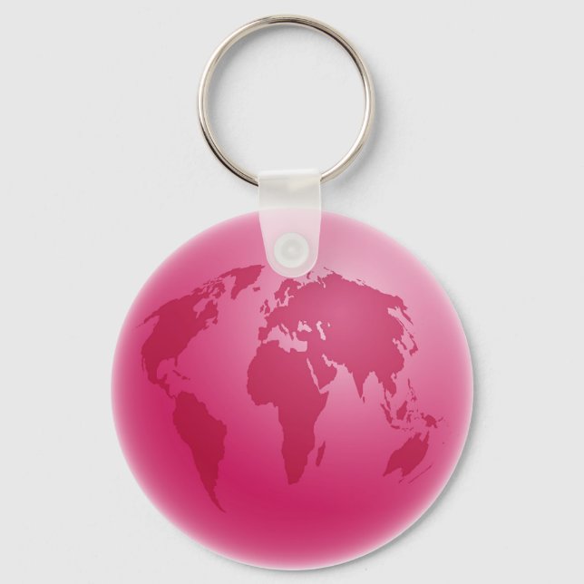 Pink Globe Schlüsselanhänger (Vorderseite)