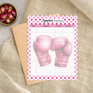 Pink Gloves Brustkrebs_ Symptom Tracker Notizblock
