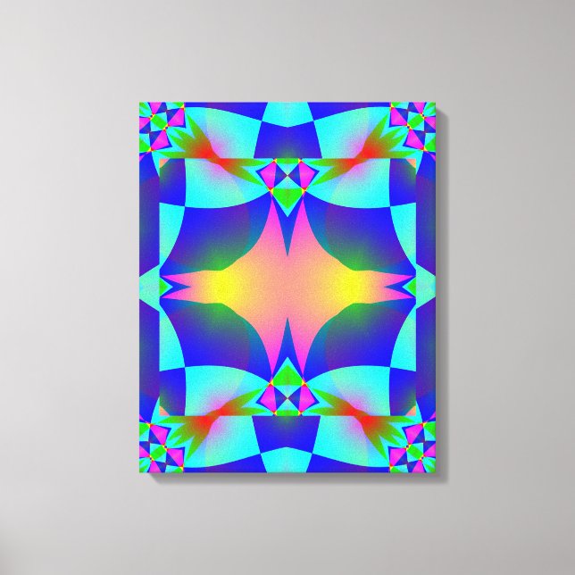 Pink Glow Geometric Design Wrapped Canvas Leinwanddruck (Vorderseite)